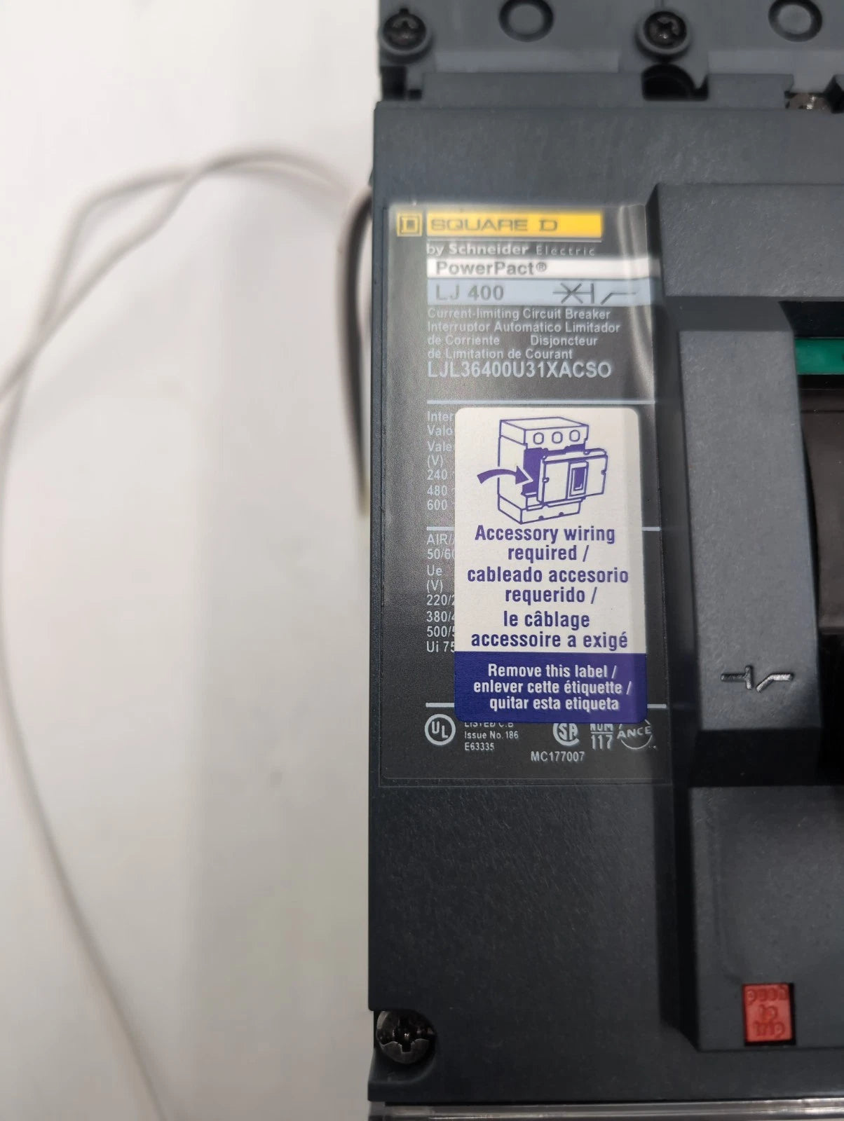Square D LJL36400U31XACSO Circuit Breaker 400A 3P 600V 400 Amp 3 Pole NEW New