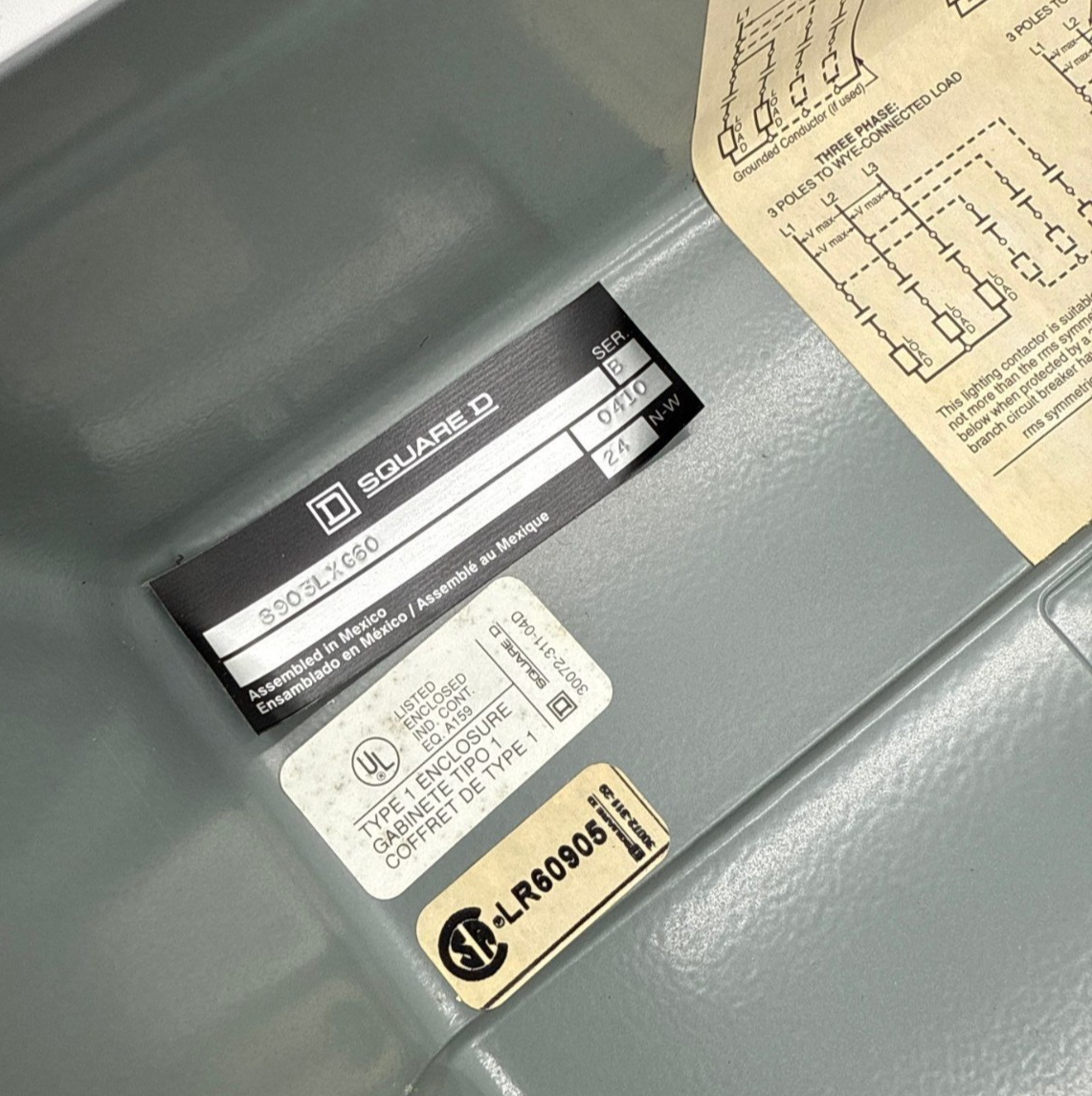 Square D 8903LXG60 Ser B Enclosed Lighting Contactor Enclosure ONLY LXG New New