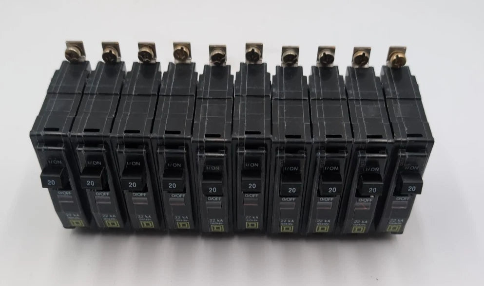 10PC Lot Square D QOB120VH Circuit Breaker 20A 120/240V 1P 22kA Bolt on 20 Amp New