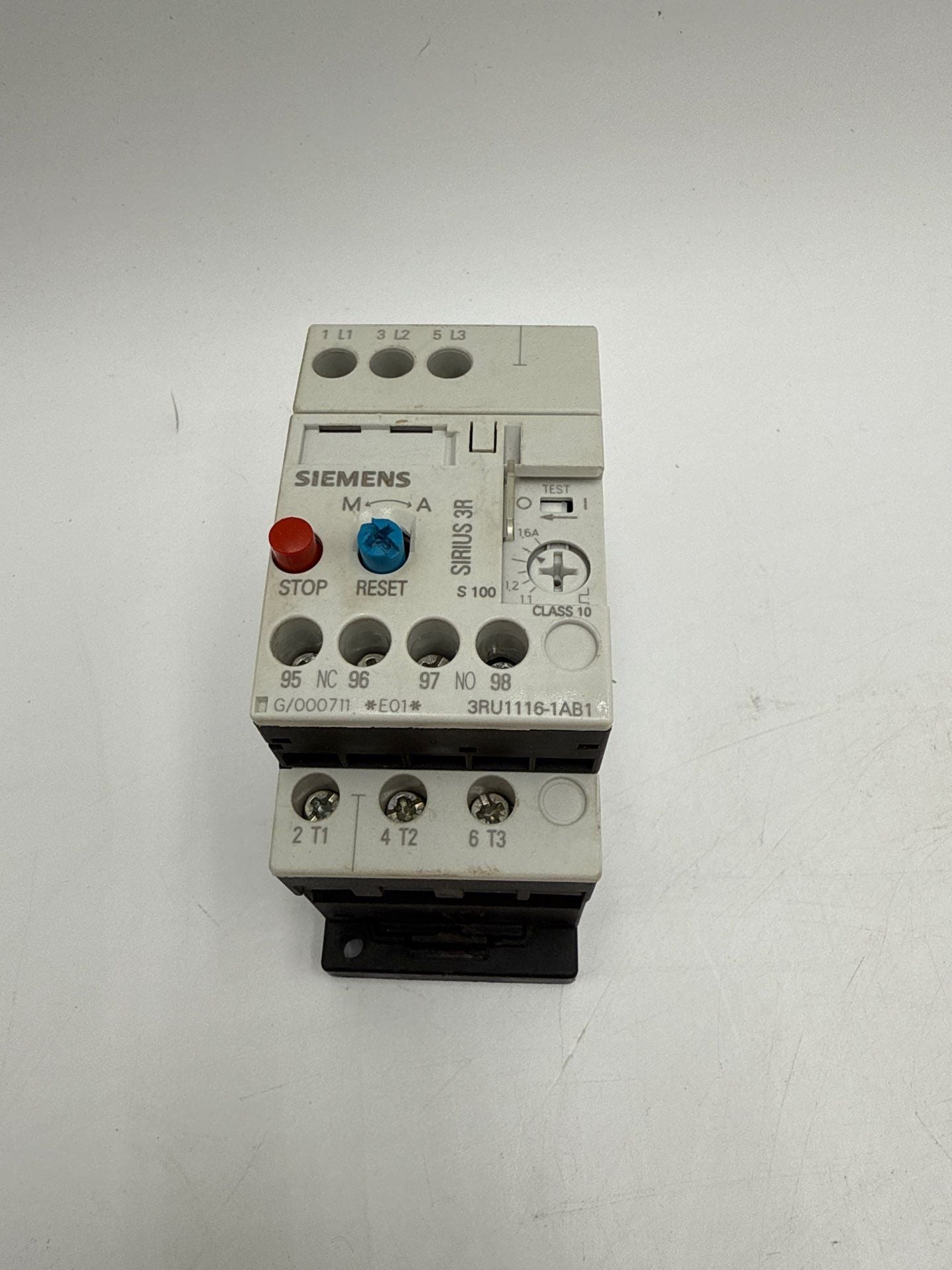 SIEMENS 3RU1116-1AB1 Thermal Overload Relay 1.1-1.6A 3P Class 10 New