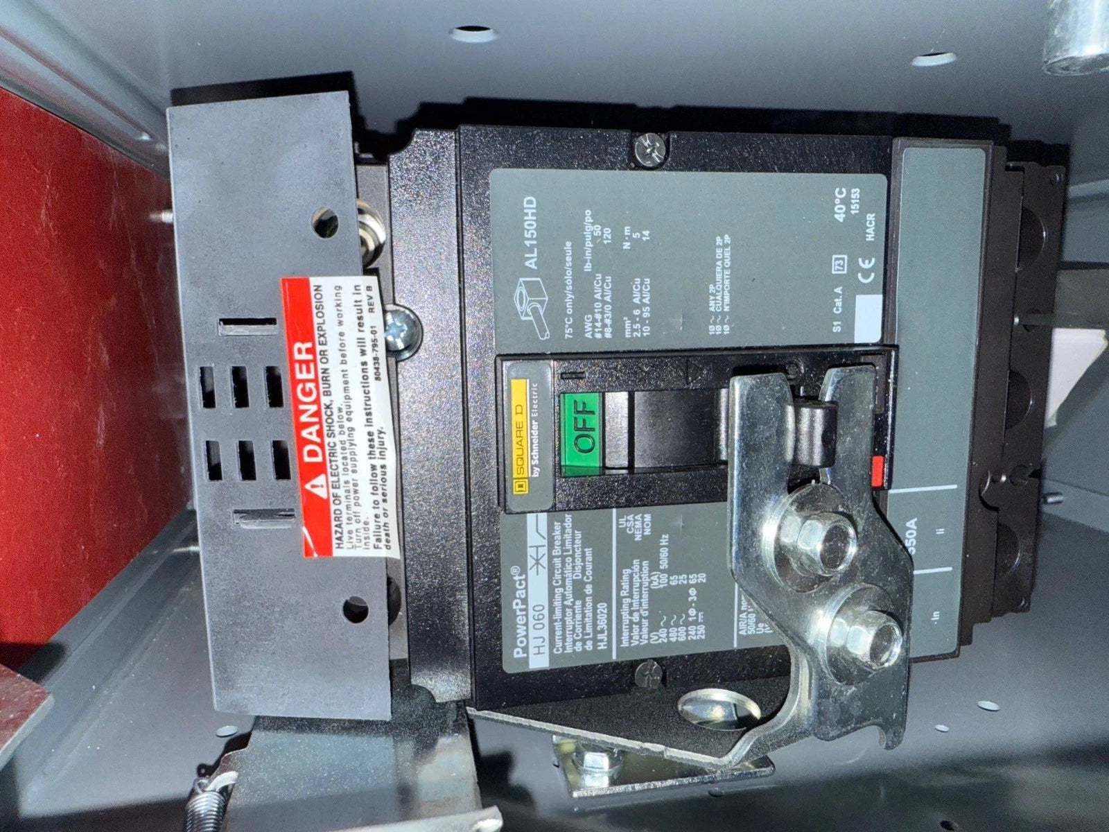 6" Square D Model 6 20A MCC Feeder Bucket 20 Amp HJL36020 Breaker HJL New