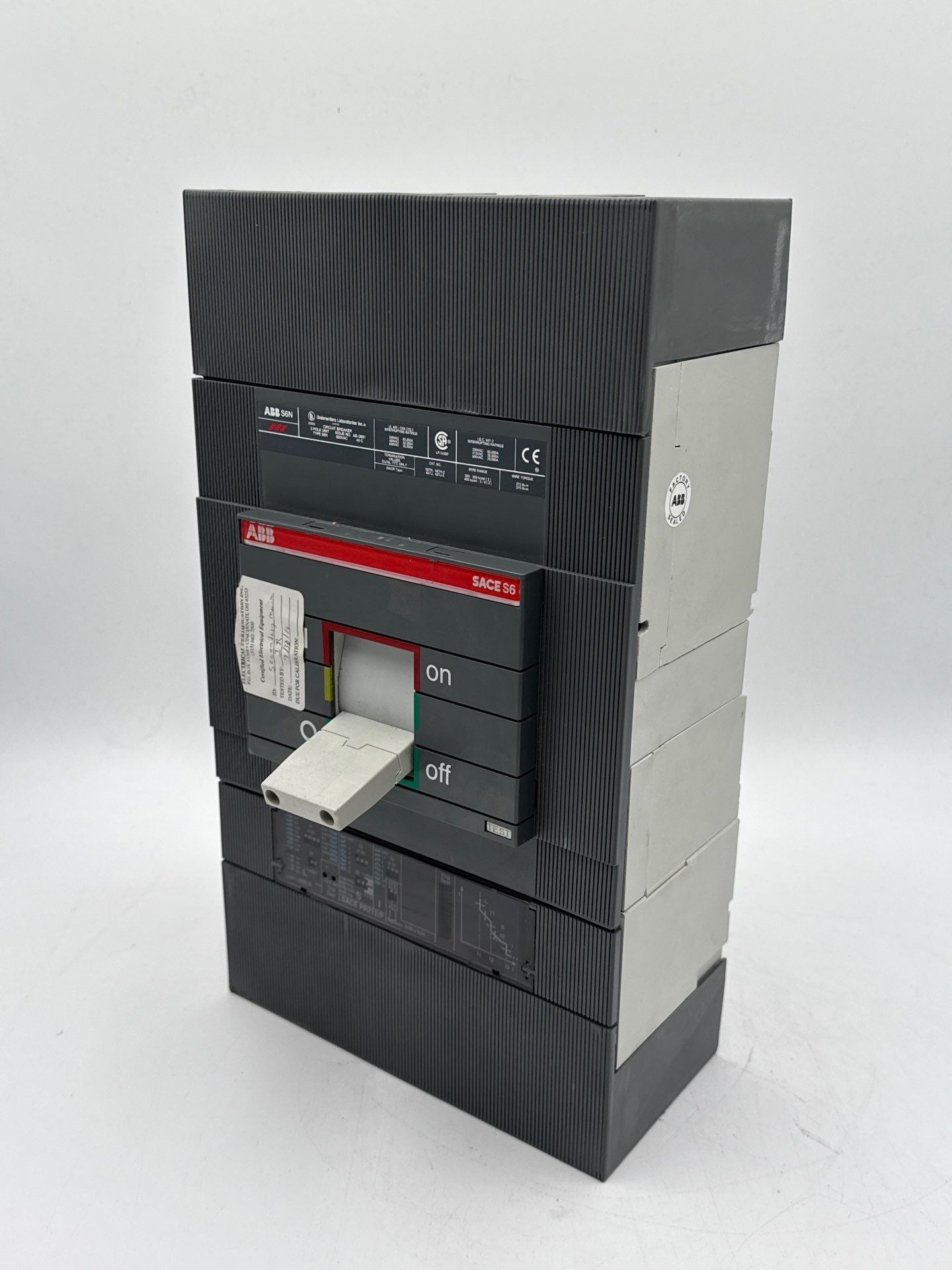 ABB S6N Circuit Breaker 800A 3P 600V 3PH SACE S6 LSI Trip PR212/P 800 Amp Used