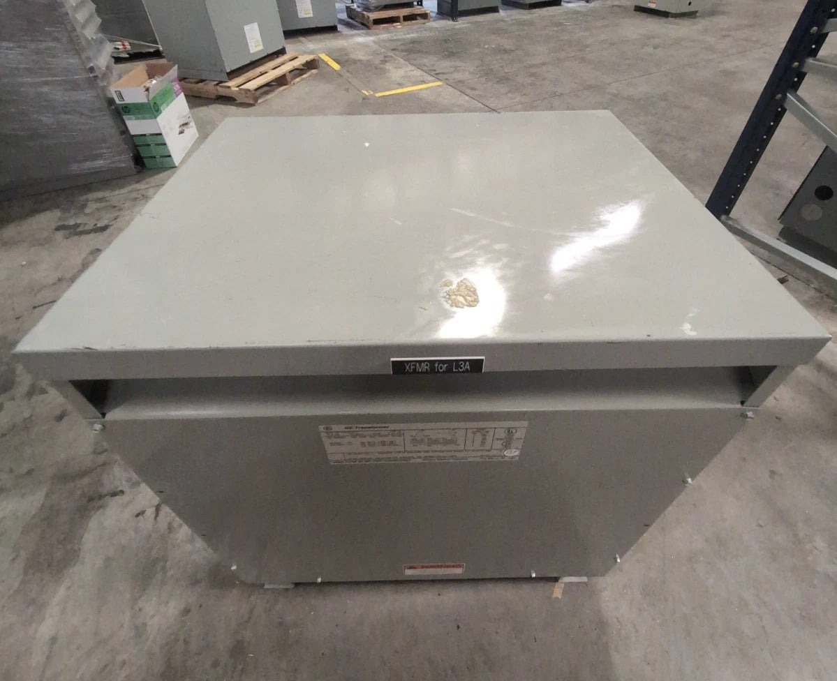 75KVA GE Transformer 9T23B3874 3PH Pri 480V Sec 208/120V Type QL Indoor Encl Used