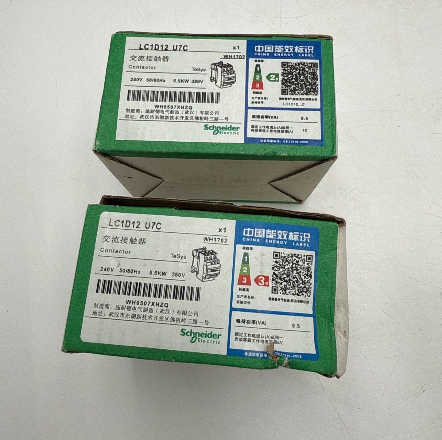 Schneider LC1D12U7 Contactor 12A 3P Coil 240VAC Non-Reversing 7.5 HP at 480V New