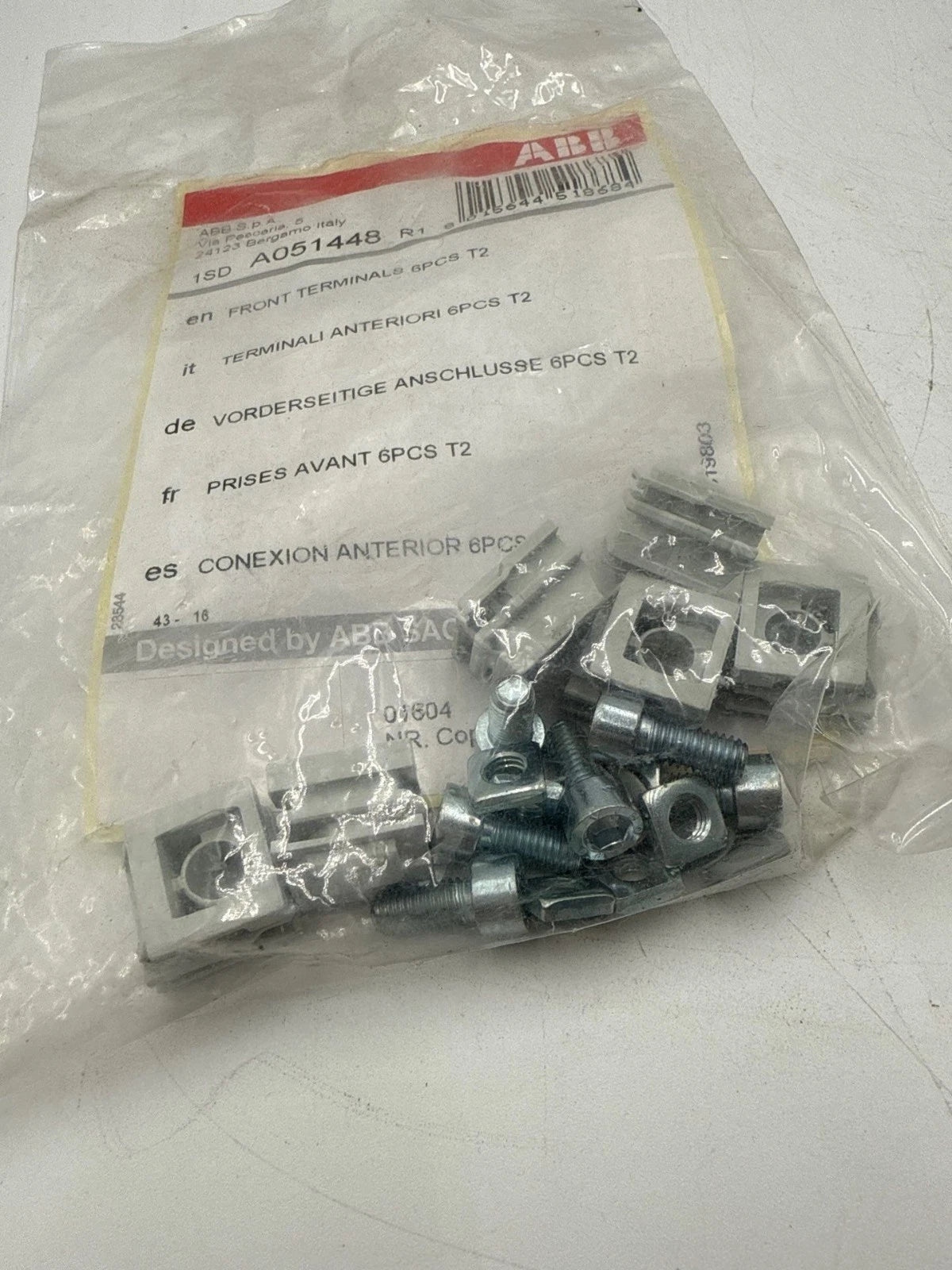 ABB 1SDA051448R1 Front Terminal Kit For T2 Circuit Breakers 6 PCS New