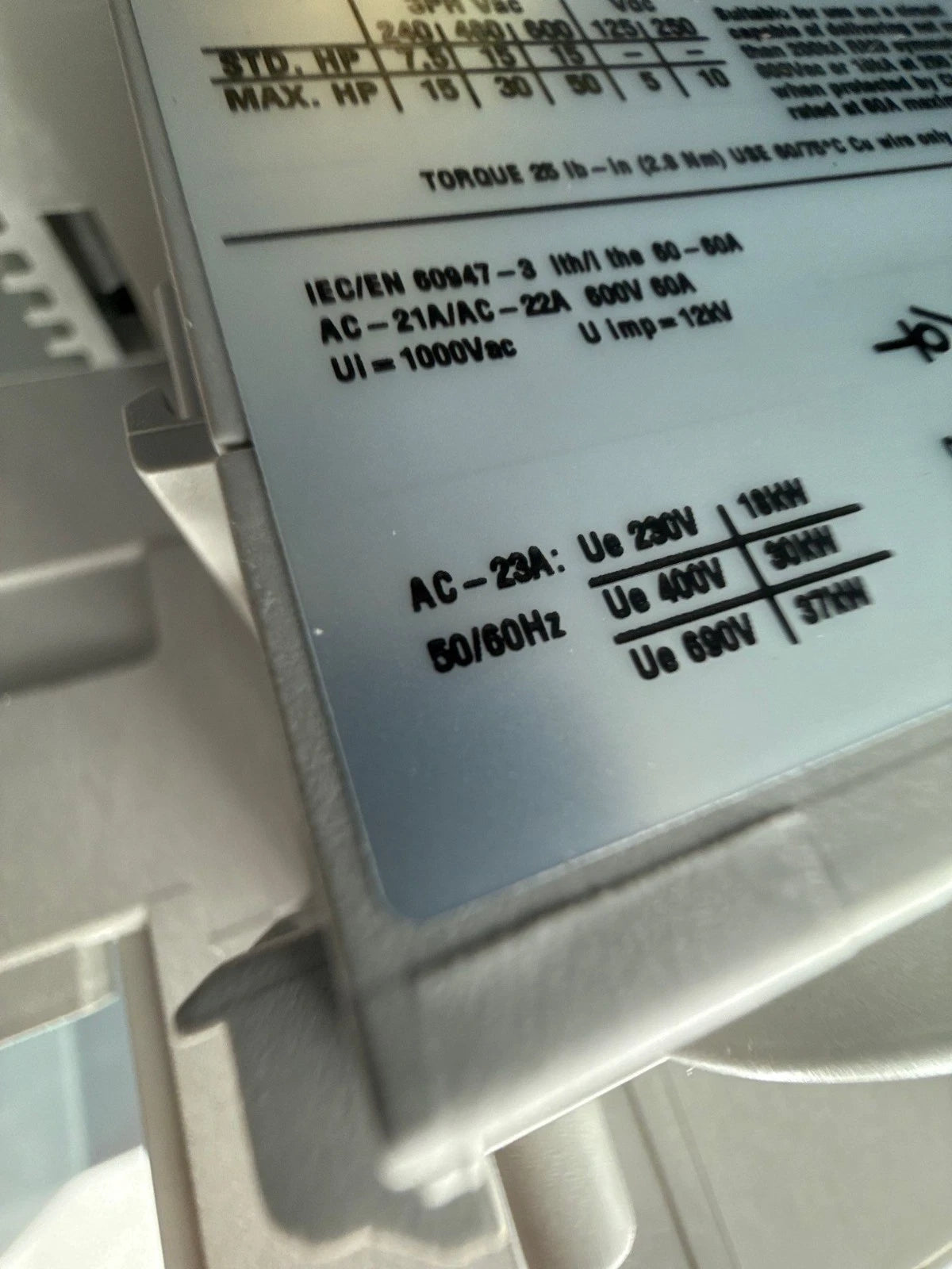 Hubbell HBL460MIF7W Fused Mechanical Interlock 60A 480V 3PH Pin & Sleeve 4 Wire New