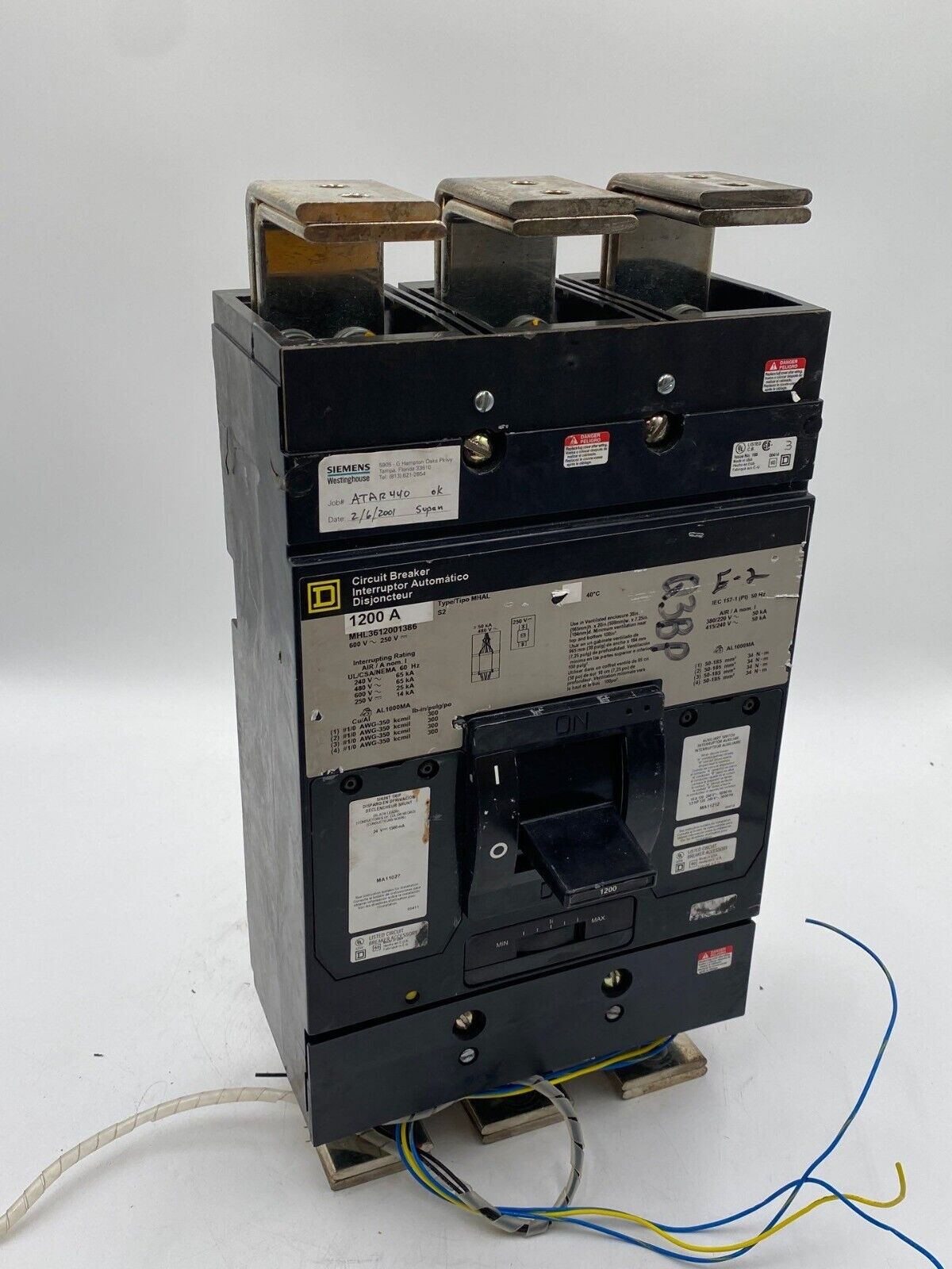 Square D MHL3612001386 Used