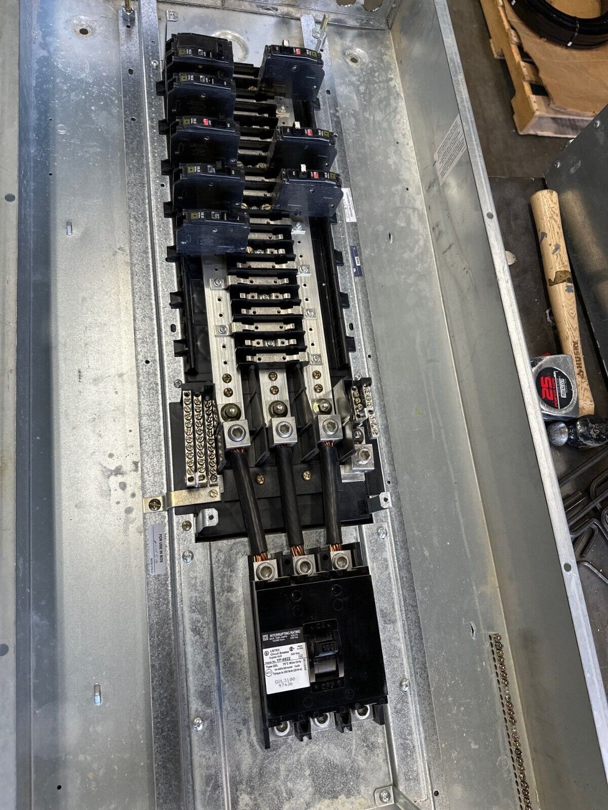 Square D NQOD442M225 Panelboard 225A 208/120V 3PH MCB Indoor Encl 42 Cir 225 Amp P358 Used