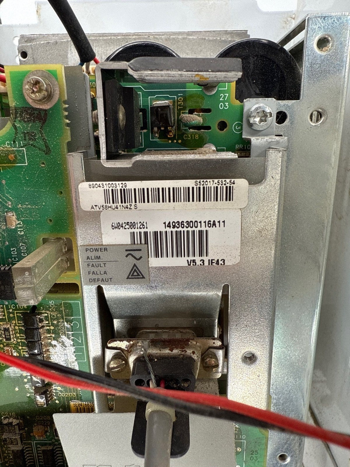 Square D Model 6 24" 15A Combo MCC Bucket FHP3601513M ATV58HU41N4Z 1HP Drive Used