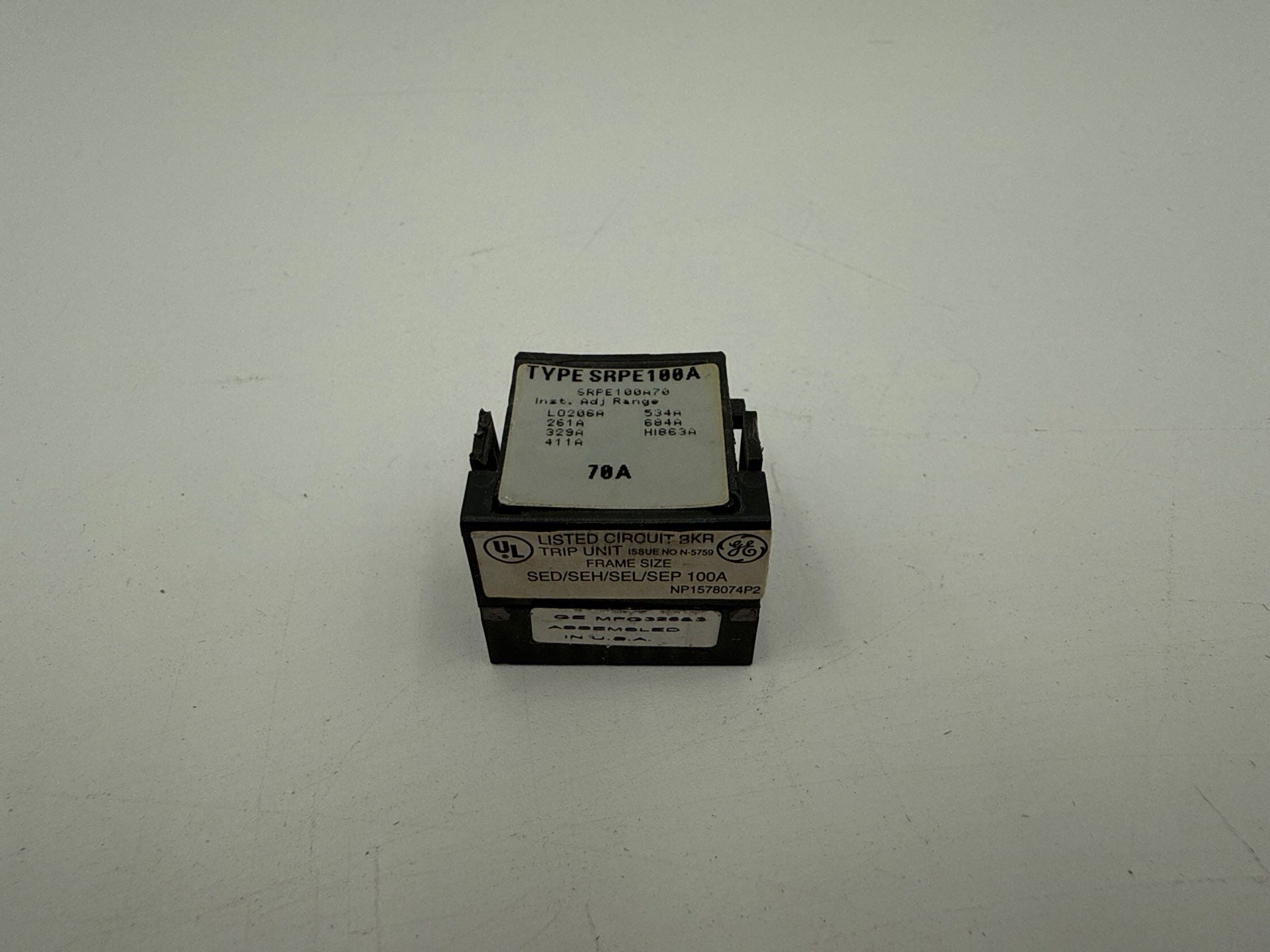 GE SRPE100A70 Rating Plug 70A SRPE100 70 Amp Frame SEDA SEHA SELA SEPA Used