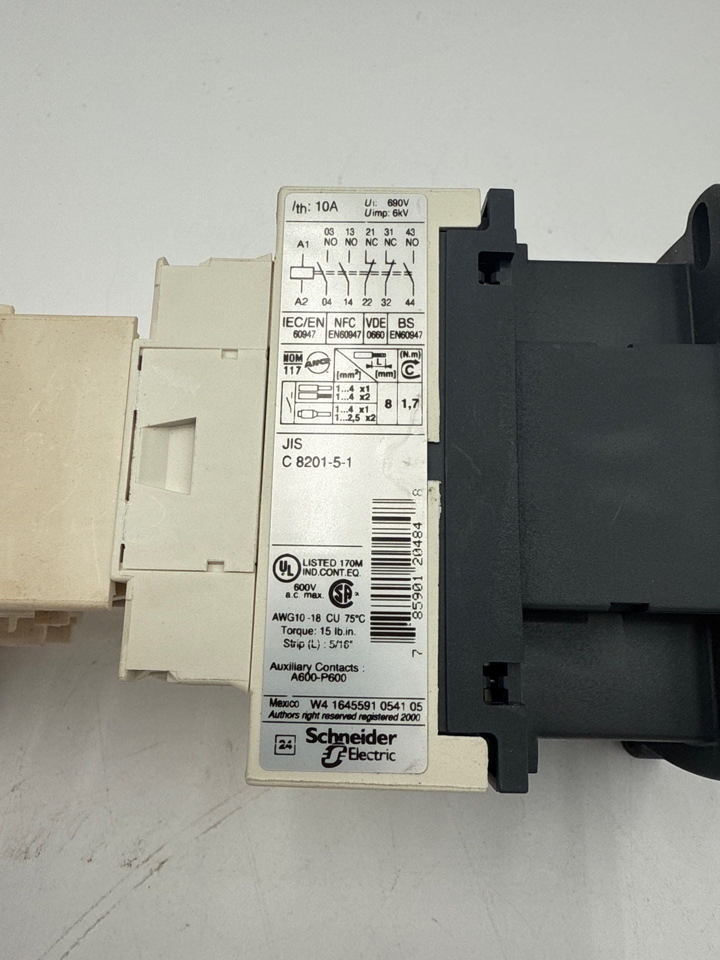 Telemecanique CAD32G7 Contactor 10A 600V 3P Coil 120V Time Delay Relay LADT2 Used