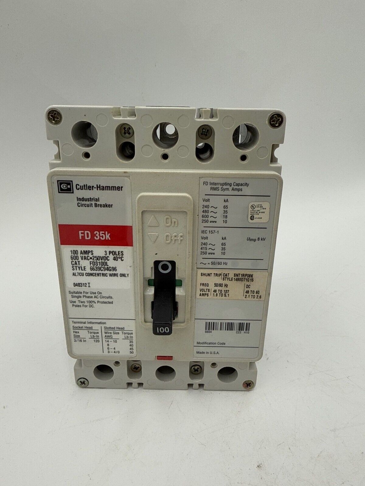 Cutler-Hammer FD3100l Used