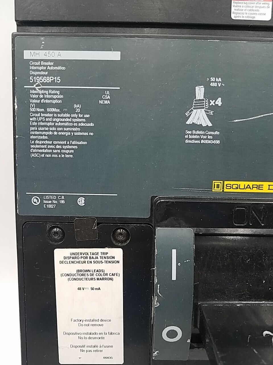 Square D MHL3645025DC3903 Used