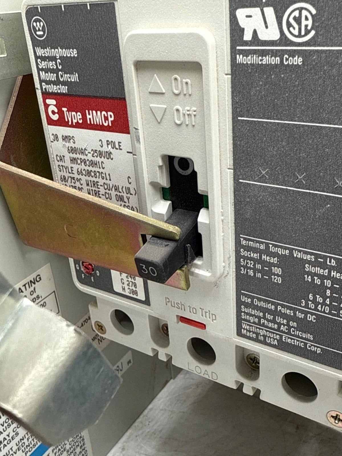 Eaton Freedom 2100 30A 12" MCC Combo Bucket HMCP030H1C Size 1 A200M1CAC 30 Amp Used