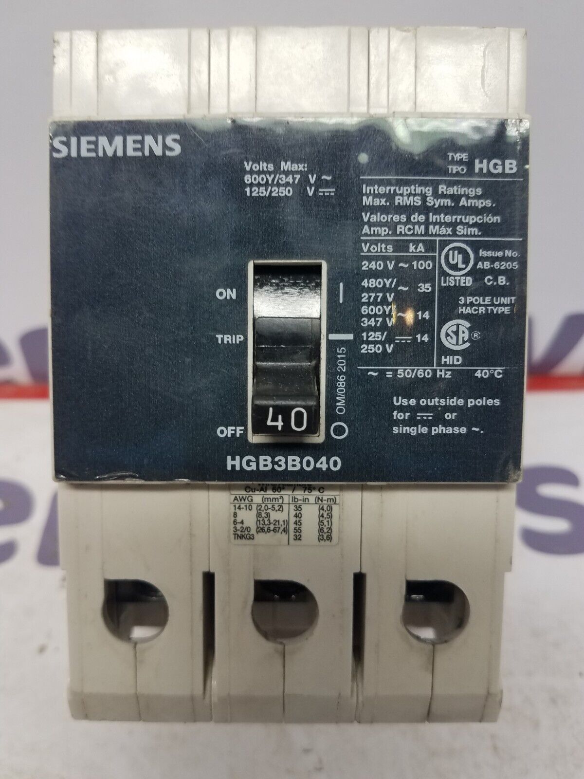 Siemens HGB3B040 Used