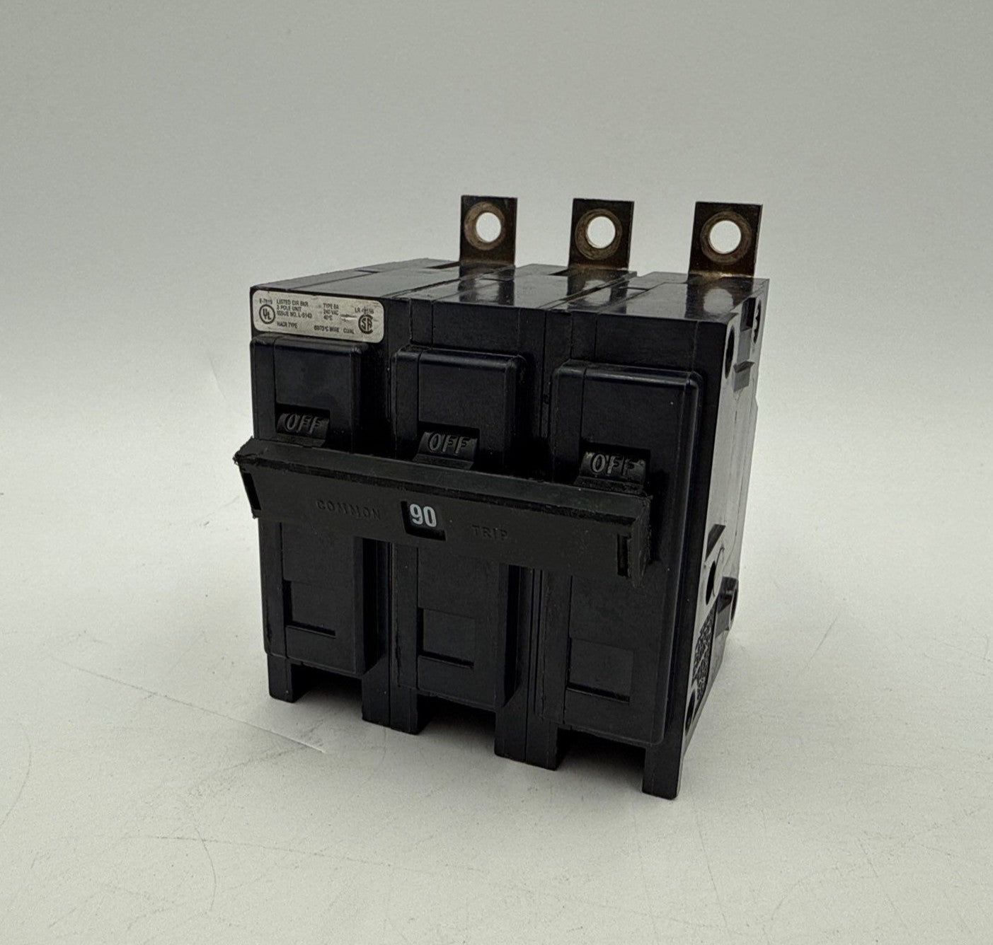 Eaton BAB3090H Circuit Breaker 90A 3P 240V BAB 90 Amp 3 Pole Bolt On 3PH BA390 Used