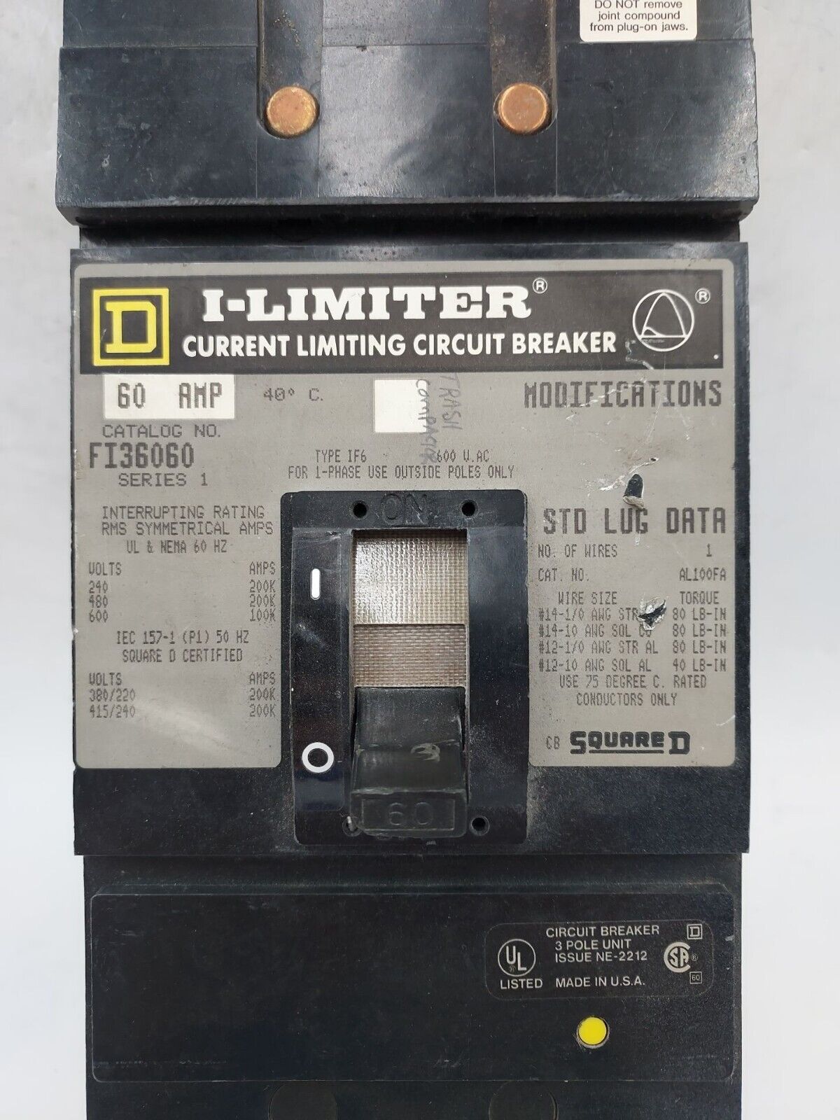 Square D FI36060 Used