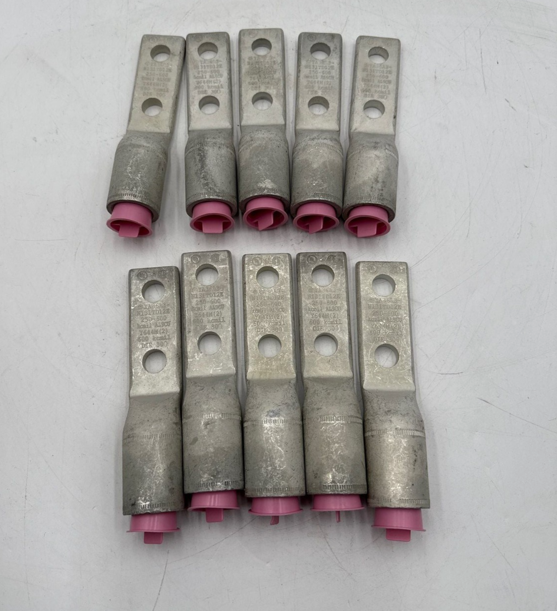 10PC Burndy YA36A3N131TD12E 2 Holes Aluminum Compression Lug Terminal Lot of 10 New