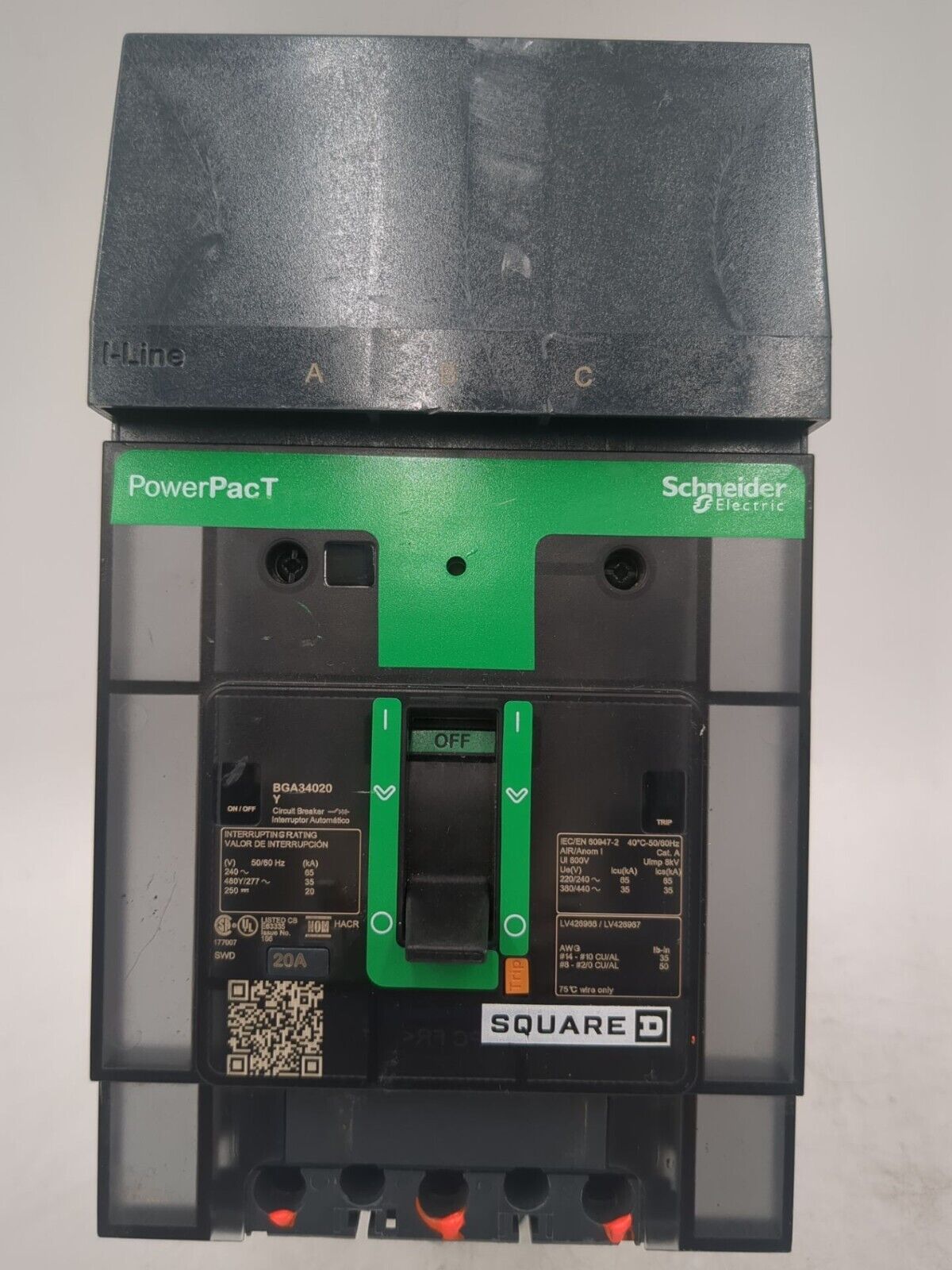 Square D BGA34020Y Used