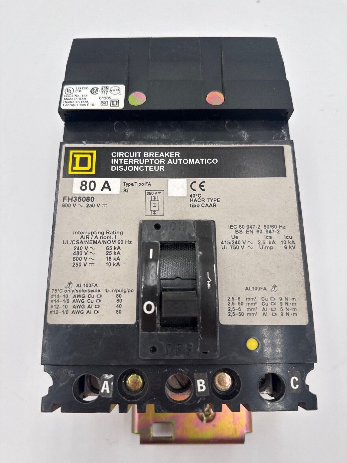 Square D FH36080 Used