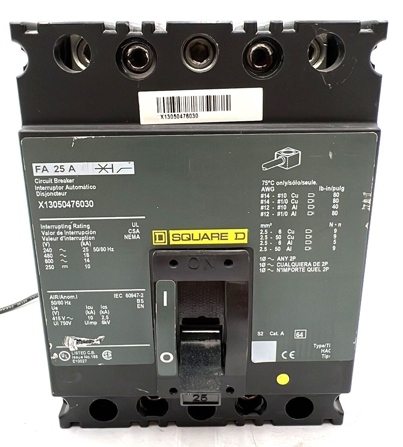 Square D FAL36025188 Used