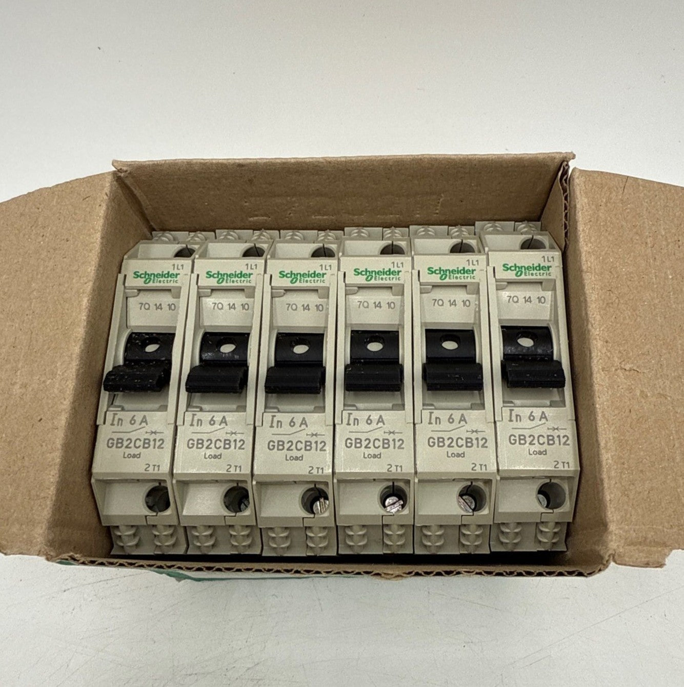Schneider Electric GB2CB12 Circuit Breaker 6A 1P 277V DIN Rail Mount New