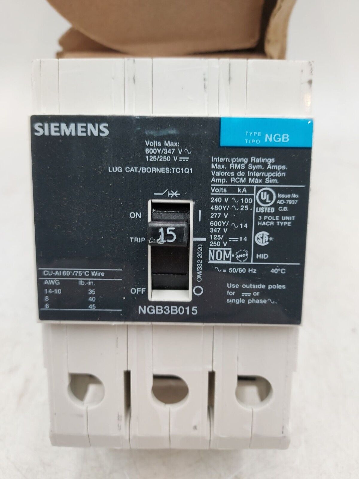Siemens NGB3B015B New