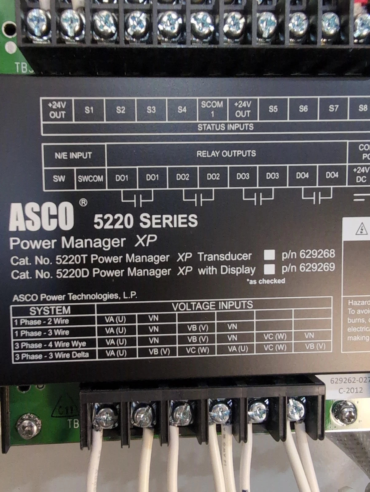 ASCO 7000 Series Automatic Transfer Switch 1600 Amp 480V 3PH G07ATSA31600N5XC Used