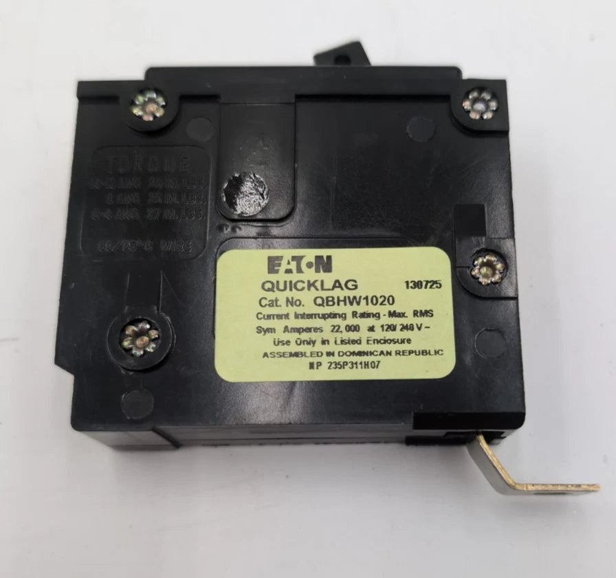 Eaton CH QBHW1020 Circuit Breaker 20A 240V 1P QBHW 22kA Bolt On 20 Amp 1 Pole Used
