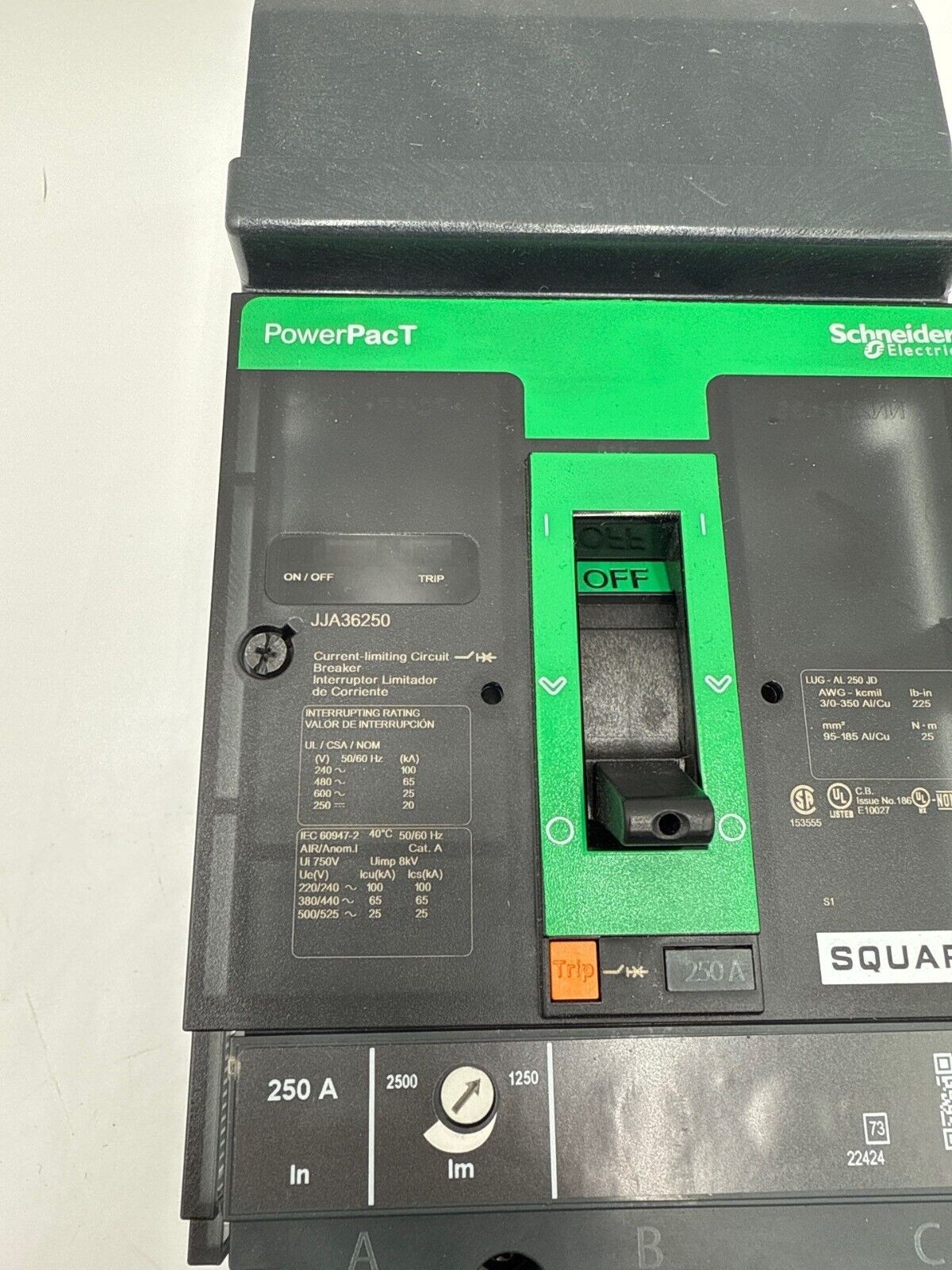 Square D JJA36250 Used