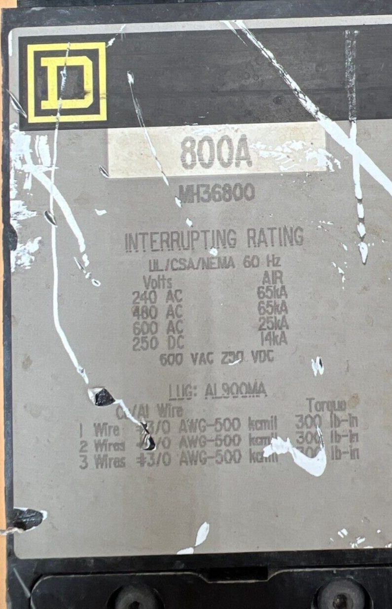 Square D MH36800 Used
