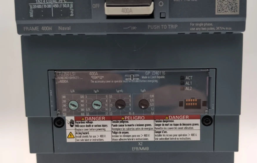 Siemens 3VA6340-6HN31-0AA0 Circuit Breaker 400A 3P 600V 3PH LSI Trip 400 Amp NEW New