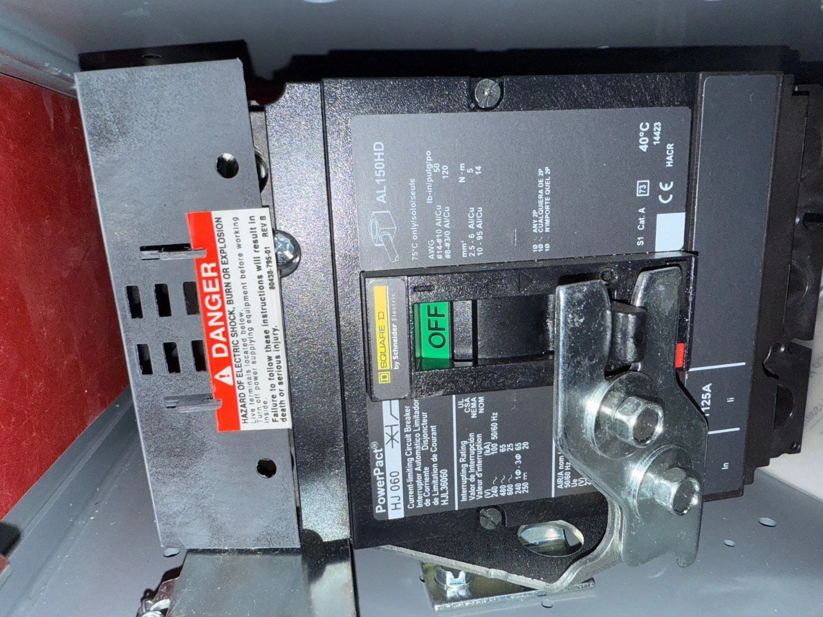 6" Square D Model 6 60A MCC Feeder Bucket 60 Amp HJL36060 Breaker HJL New