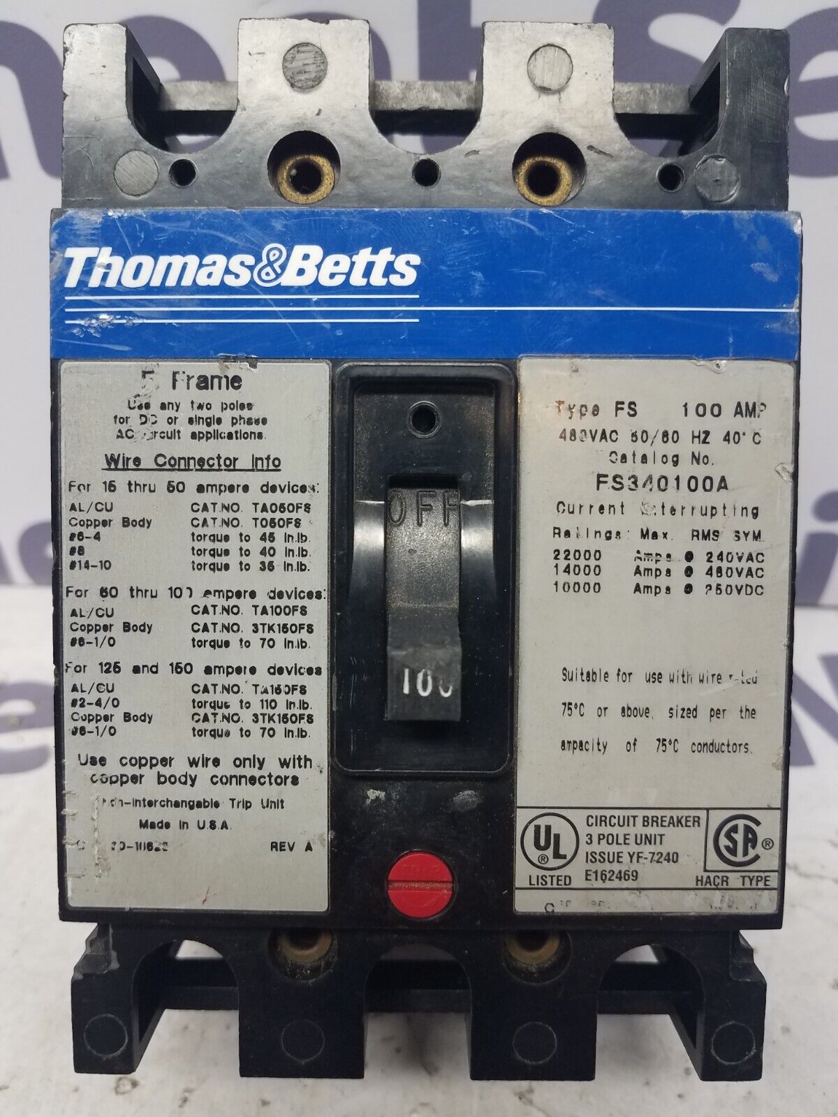 Thomas & Betts FS340100A Used