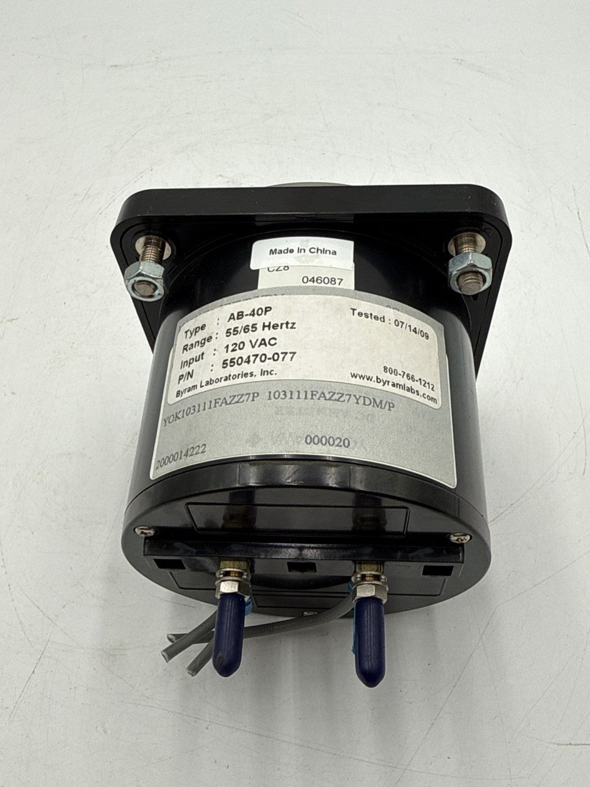 ASCO 550470-077 Hertz Frequency Meter 55-65Hz AB-40P 120V AC 550470077 Used