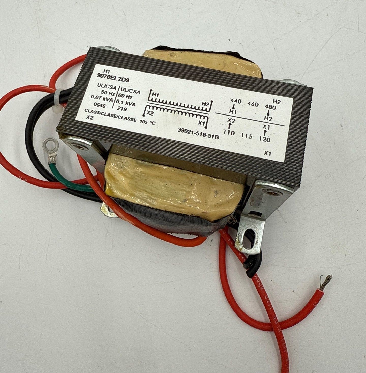 Square D 9070EL2D9 0.07KVA 0.1KVA Industrial Control Transformer 50/60HZ Used