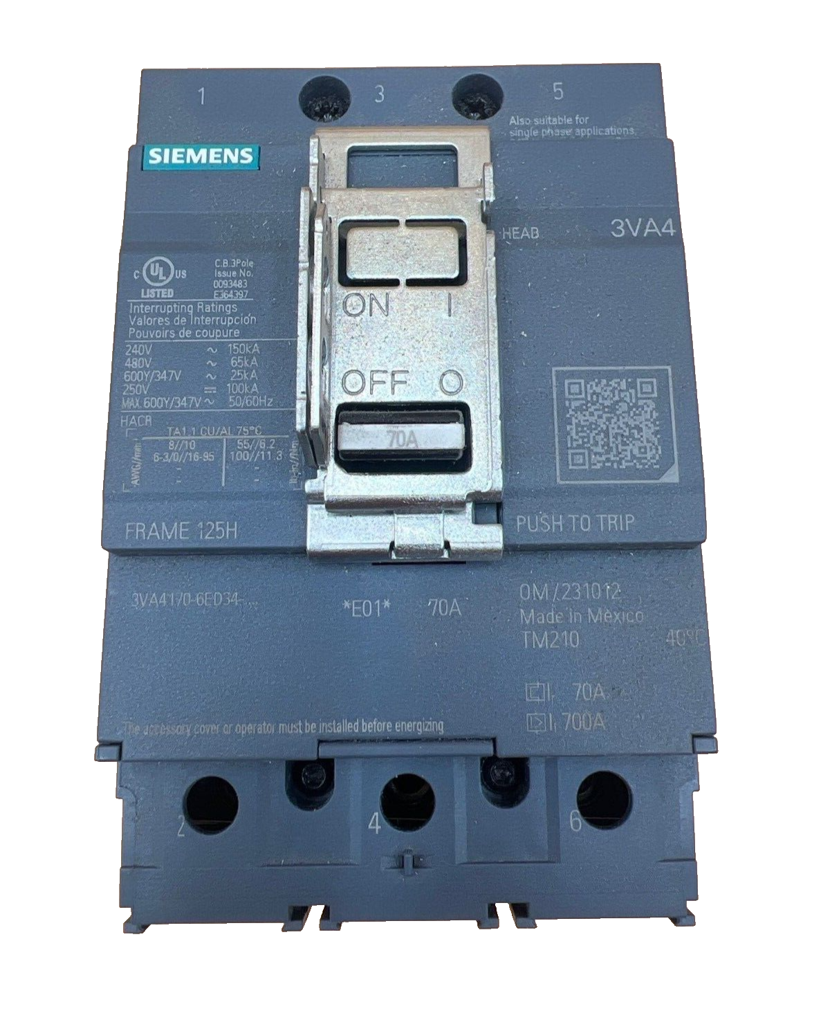Square D 3VA4170-6ED34-0AA0 Used