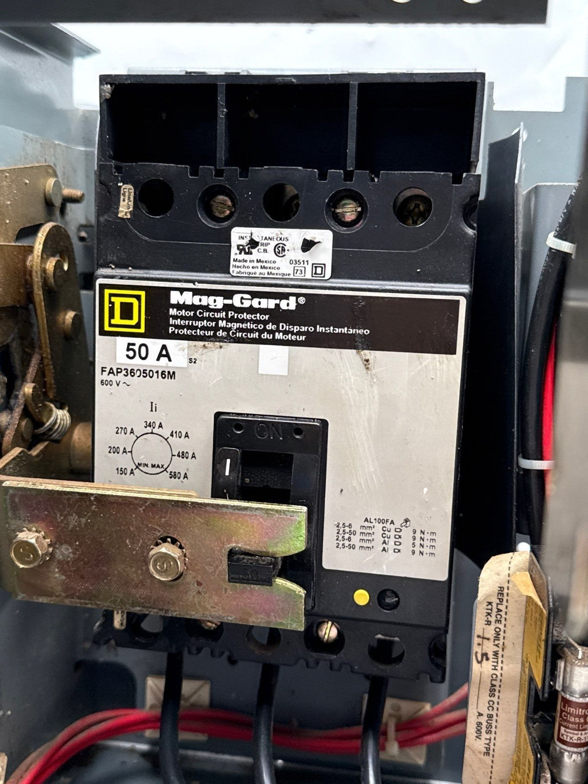 Sq D Model 6 50A 12" Size 2 Starter MCC Bucket Motor Control 50 Amp FAP3605016M Used