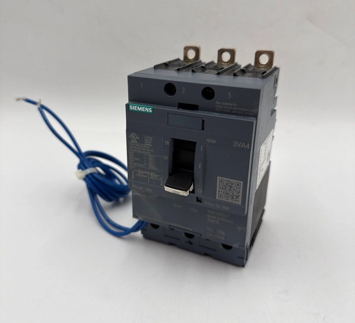 Siemens 3VA4112-6ED34-0AA0 Circuit Breaker 125A 3P 600V Shunt Trip 3VA9978-0BL32 New