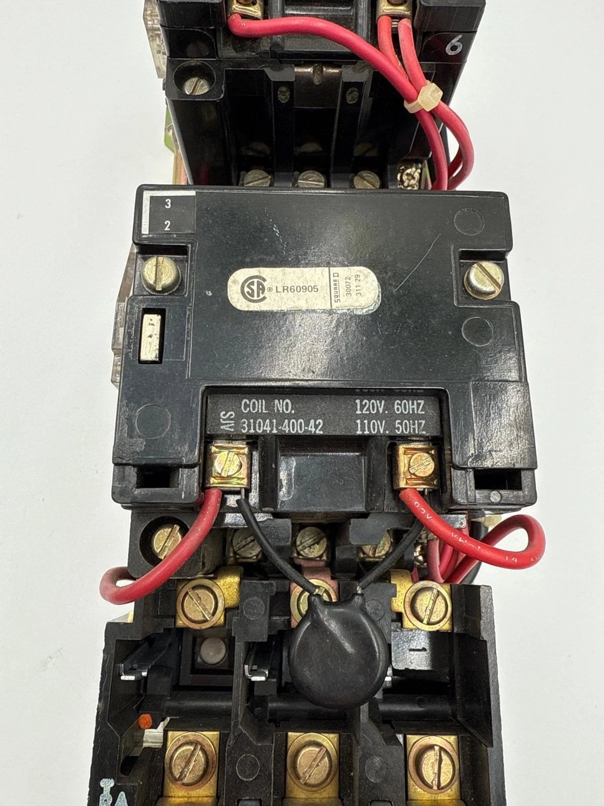 Square D 8736SC07 NEMA Size 1 Reversing Starter Coil 110/120V 27A 3P 600V 10HP Used