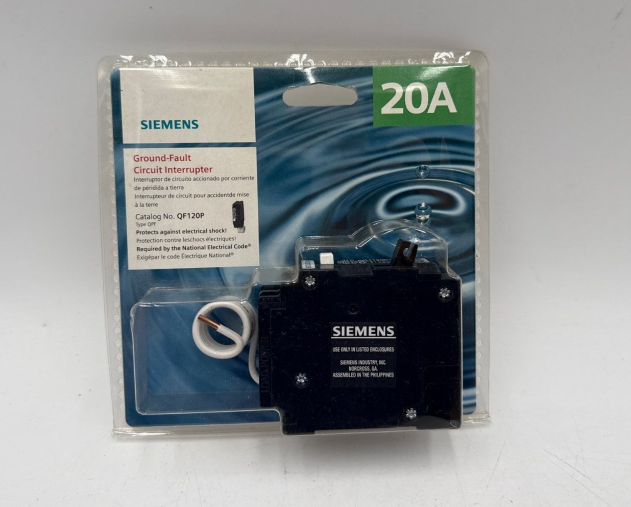 Siemens QF120P Circuit Breaker 20A 1P 120V QPF 20 Amp 1 Pole Ground Fault GFCI New