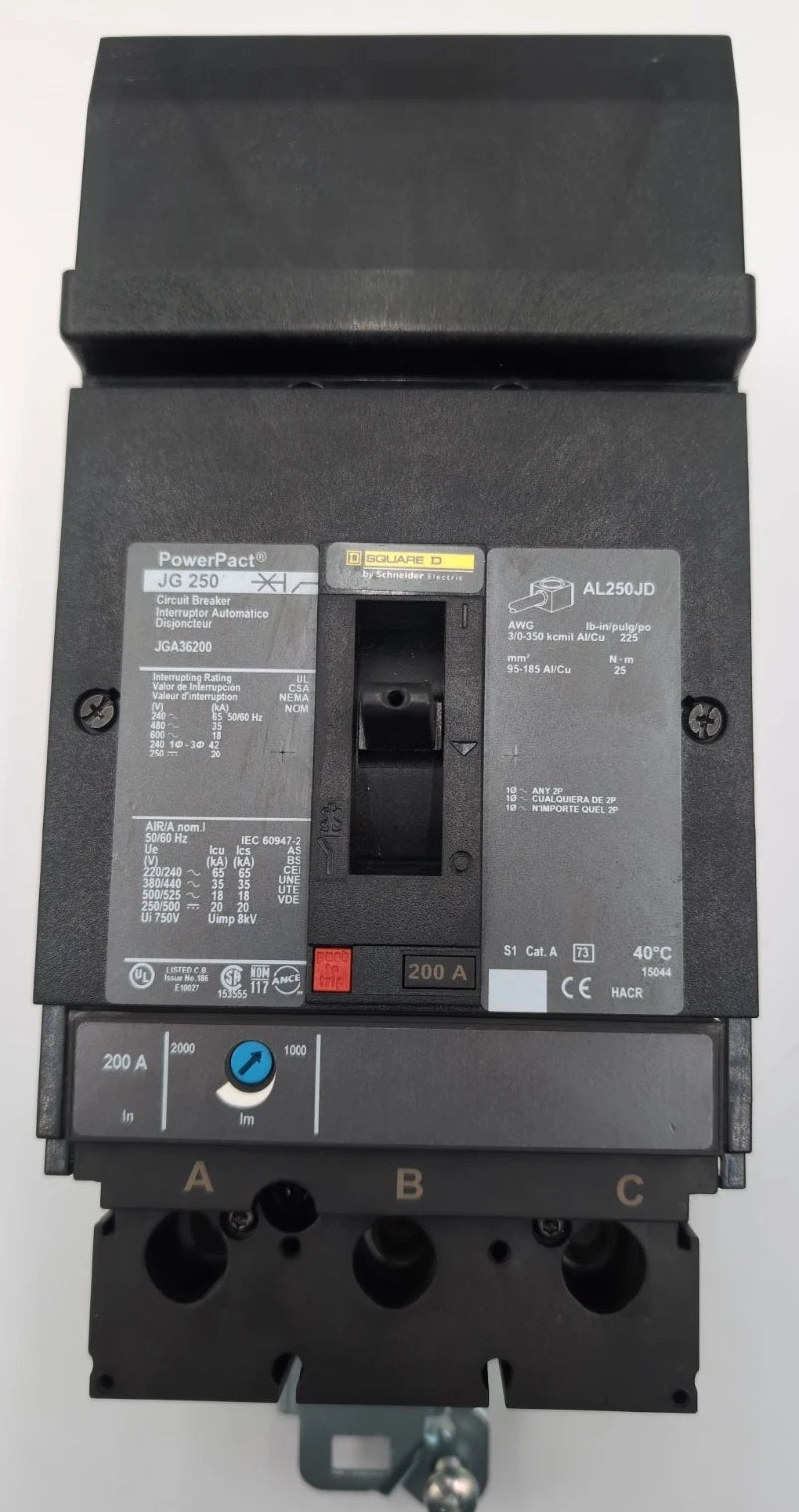 Square D JGA36200 I-Line Circuit Breaker 200A 3P 600V 3PH JG 250 New Take Out New