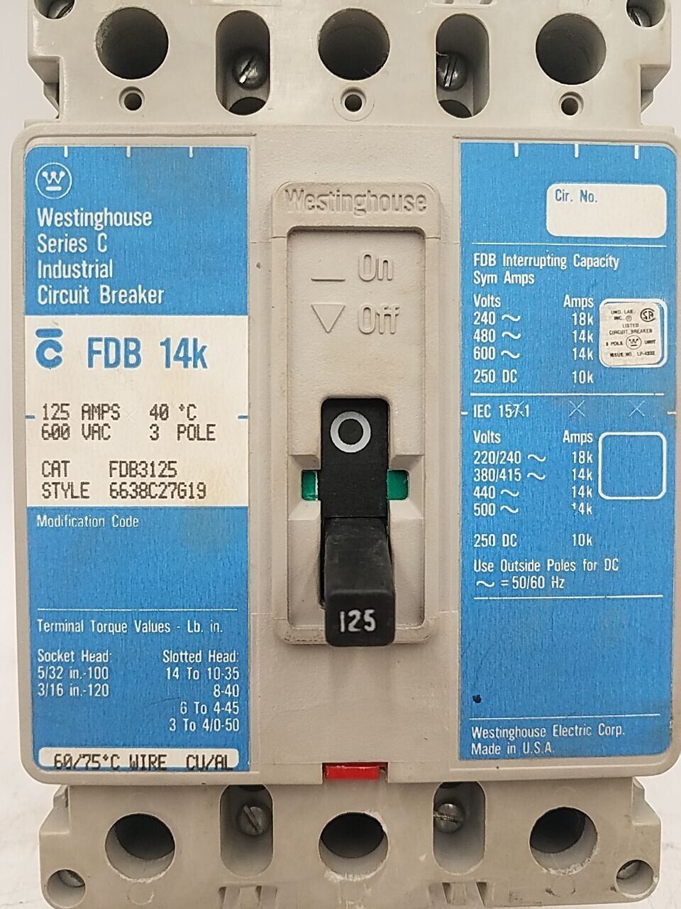 Westinghouse FDB3125 Used