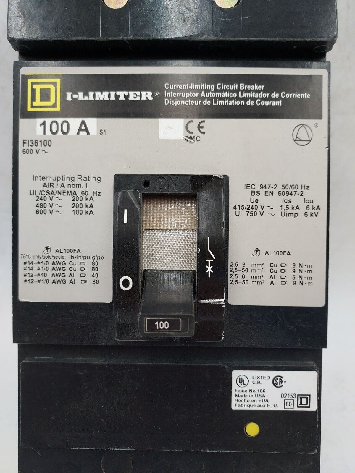 Square D FI36100 Used