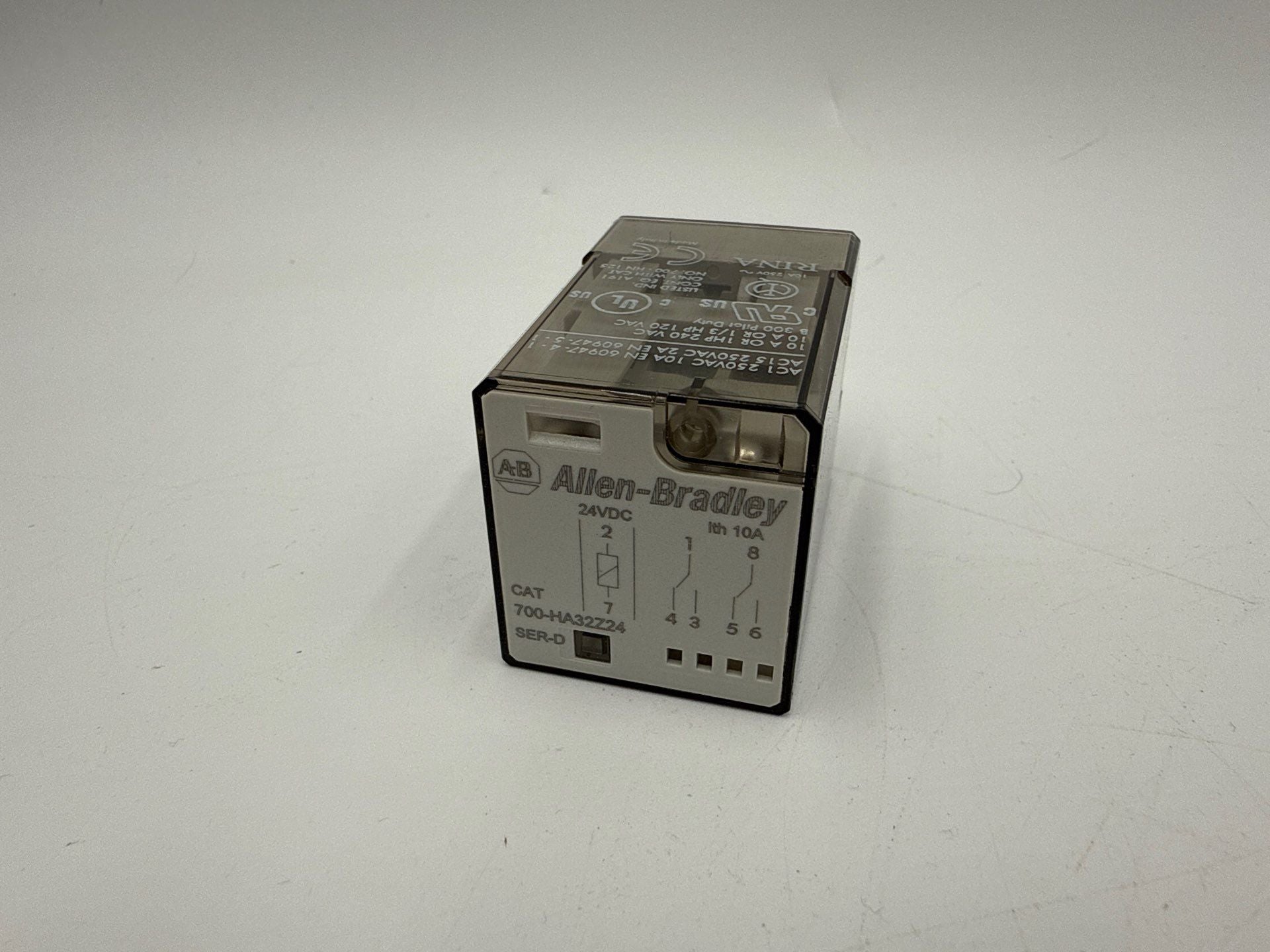 Allen Bradley 700-HA32Z24 Plug-In Relay Ser. D 10A 24VDC 8 Pin 2C/O DPDT New