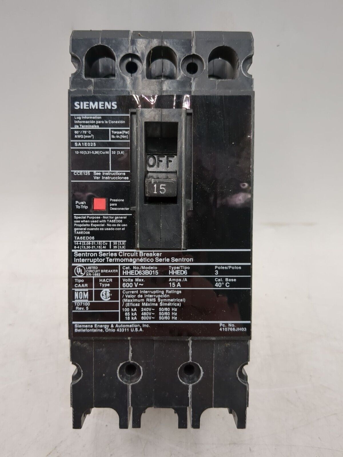Siemens HHED63B015 Used