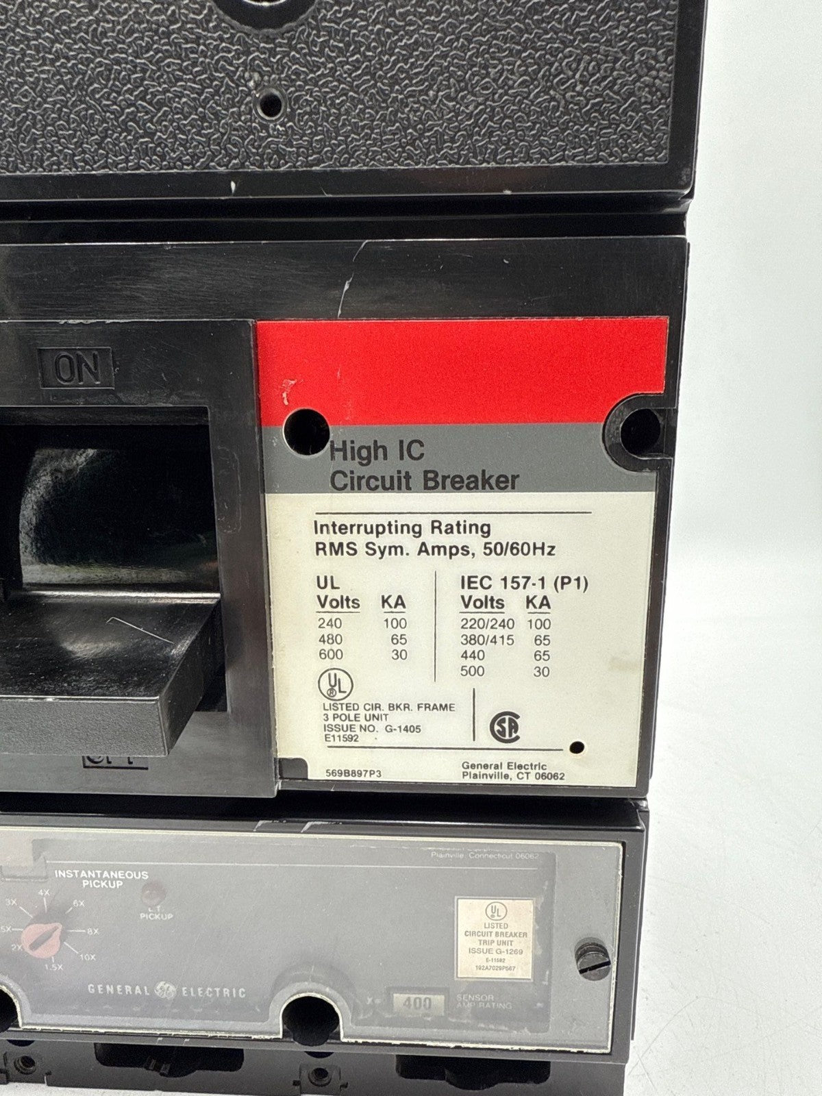 GE TJL4V2604 Circuit Breaker 400A 3P 600V 3PH TJL 400 Amp 3 Pole VersaTrip T4VT Used
