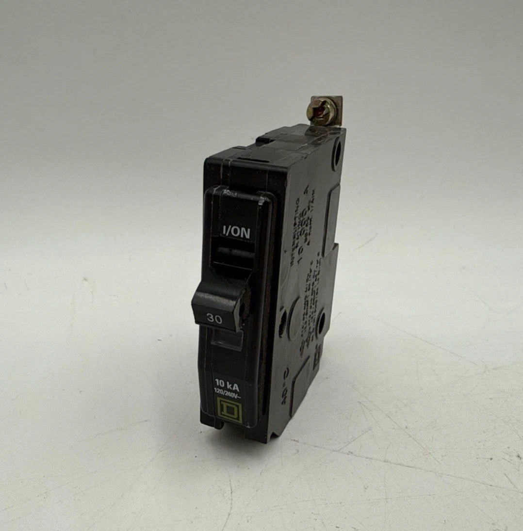 Square D QOB130 Circuit Breaker 30A 1P 120/240V 1PH QOB 30 Amp 1 Pole Bolt On Used