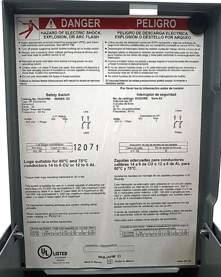 Square D DU221RB New