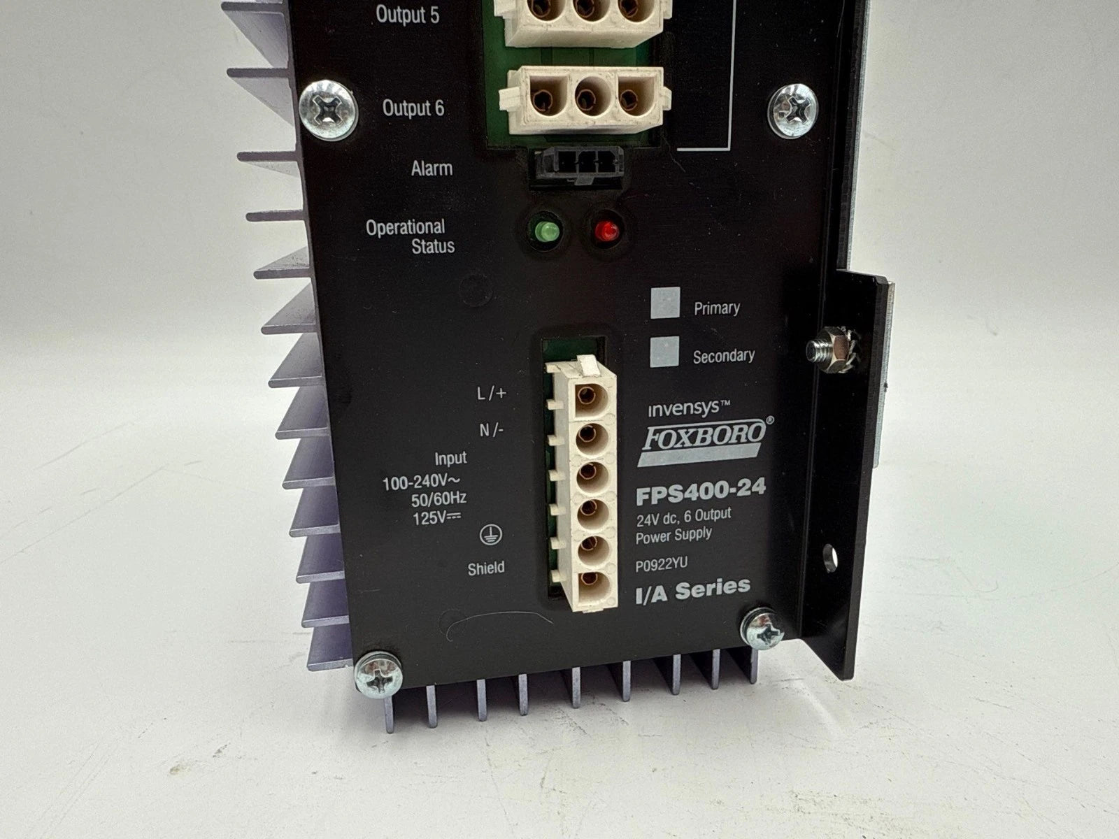 Invensys Foxboro P0922YU FPS400-24 Power Supply I/A Series Rev G 24VDC 6 Output Used